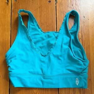 Women’s Turquoise V-Neck Sports Bra Free People Small